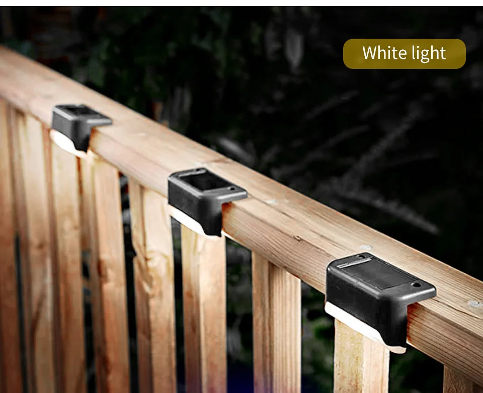 LED Solar Staircase Light Waterproof Passage Patio Courtyard Guardrail Step Lamp for Outdoor Garden Borders Terrace Fence Light