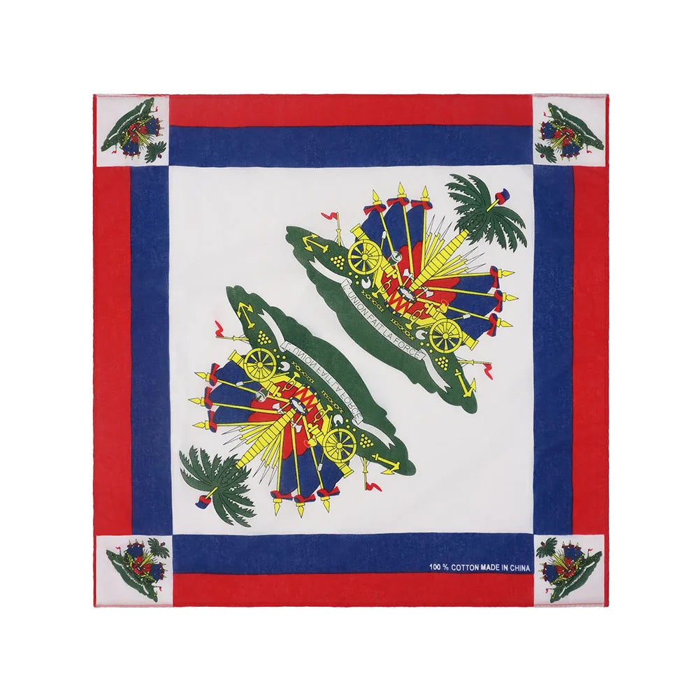 Caribbean National Flag Design Bandana 100% Cotton Running Headband Haiti/Jamaica/Guyana/Dominican Flag Scarf Hip Hop Head-wrap