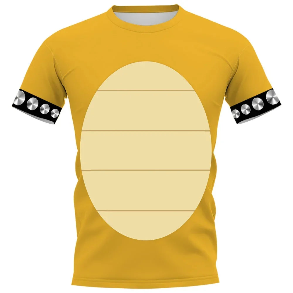 Cartoon Bowser 3D printed T-shirt Harajuku men's and women's casual top Cosplay costume Boys/Girls Summer Short sleeved Tshirt