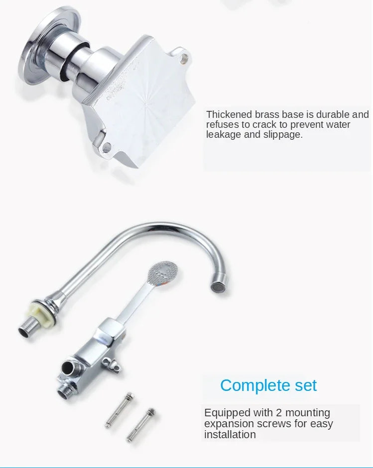 Foot-operated Faucet Brass Hospital Laboratory Food Factory Basin Foot Valve Single Cold Foot Faucet  Kichen  Water Faucet