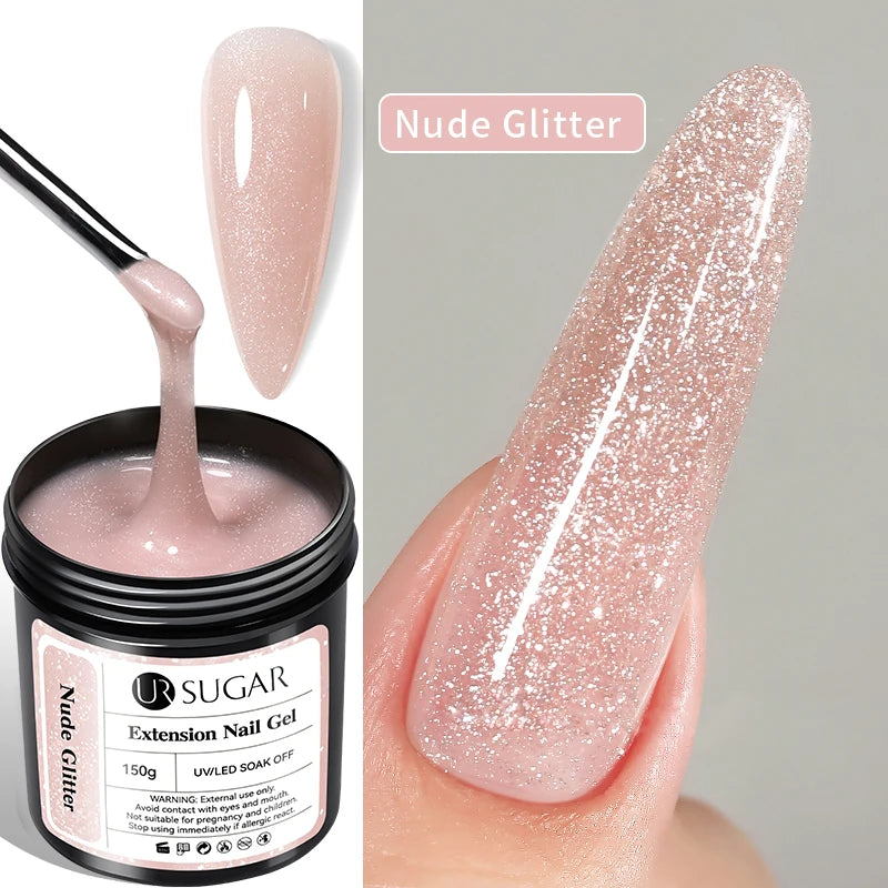 UR SUGAR 150g Soft Pink Quick Builder Nail Gel 6 IN 1 Acrygel For Nails Extension Constuction Self Leveling Soak Off UV LED Gel