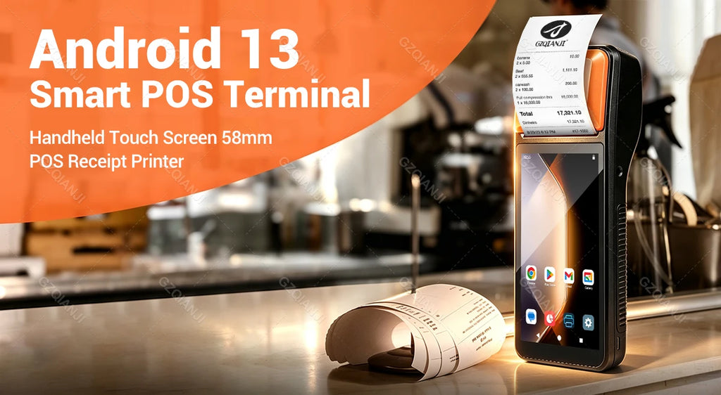 Android 13 Handheld Terminal POS PDA Printer All in one Portable 58mm Thermal Receipt Printer 4G Bluetooth Ticket Bill POS PDA