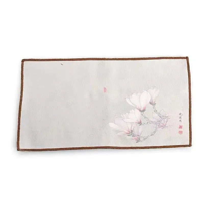 Suede Tea Towel Household Zen Tea Table Tea Cloth High-Grade Absorbent Clay Tea Mat Kung Fu Tea Tea Napkin Tea accessories