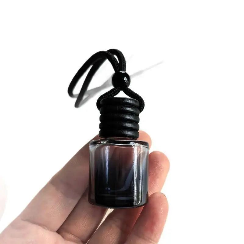 1Pc Black Cap Dyed Cylinder Empty Bottle Car Essential Oil Diffuser Fragrance Air Freshener Scent Perfume Bottle Ornament+~