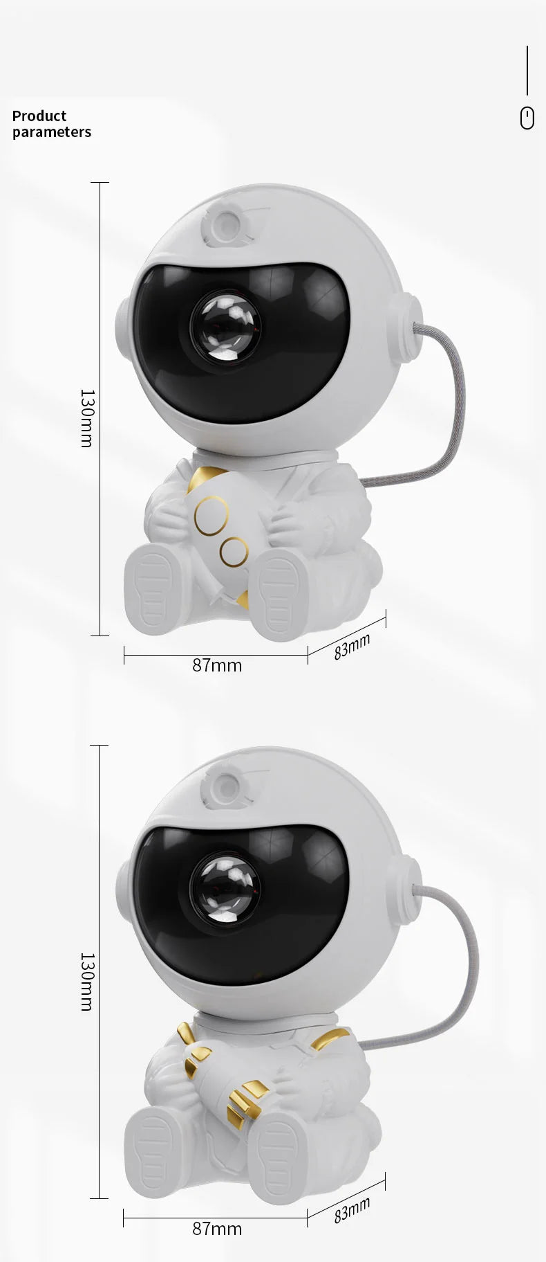 LED Astronaut Projector Night Light Nebula Sky Ceiling Galaxy Star Lights Bedroom Home Party Decorative Children Kids Gift