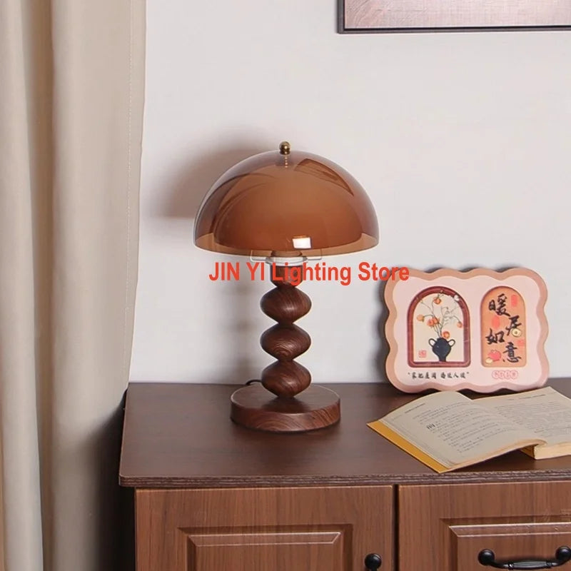 New Acrylic Lampshade Mushroom Lamp Retro Wabi Sabi Style Living Room Decoration Atmosphere Perpetual Light E27