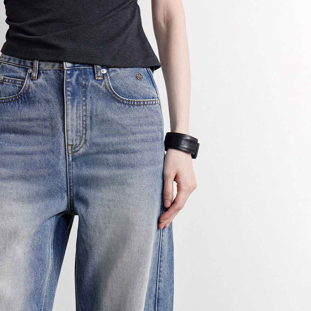 TOYOUTH Women Denim Jeans 2026 Summer New High Waist Curved Knife Pants
