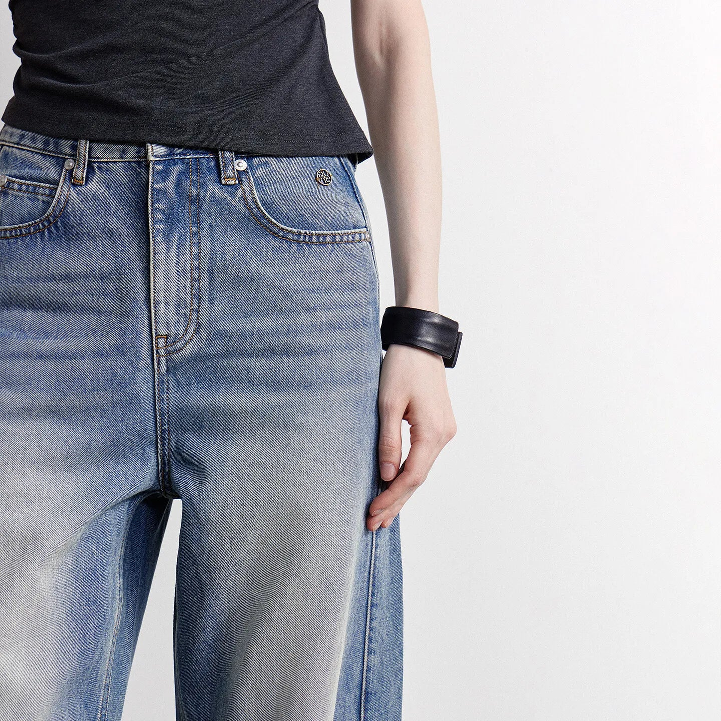 TOYOUTH Women Denim Jeans 2026 Summer New High Waist Curved Knife Pants