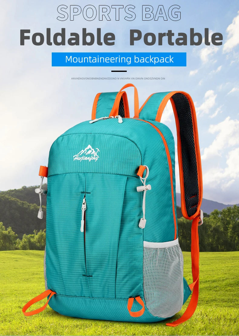 Portable Hiking Backpack Large Capacity Foldable Mountaineering Climbing Bags Durable Waterproof Lightweight Travel Bags