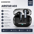 Monster A03 ANC Earbuds Bluetooth 6.0 Active Noise Cancelling Headphones Powerful Deep Bass Sport TWS Wireless Earphone with Mic