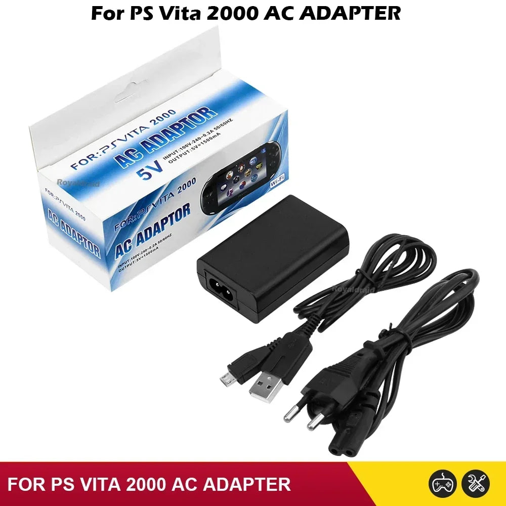 EU US Plug Home Charger Power Supply 5V AC Adapter USB Charging Cable Cord For Psvita Slim PS Vita 2000 PSV 2000