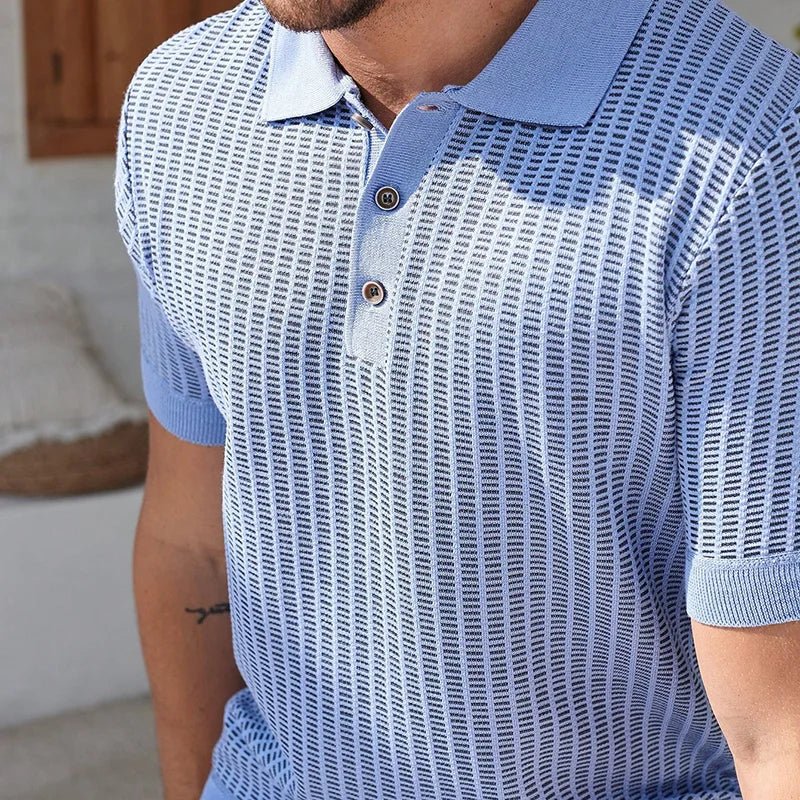 New Mens Knit Shirts Men's Polo Shirts Short Sleeve Summer Polo Men's Knit Shirts American Stretchy Golf Polo Old Money Tops