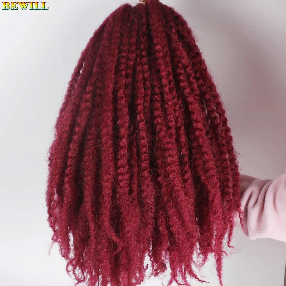 18 Inch 1-6 Packs Marley Twist Crochet Hair Black Brown to Blonde Synthetic Afro Marley Ombre Braiding Hair for Faux Locs Braids