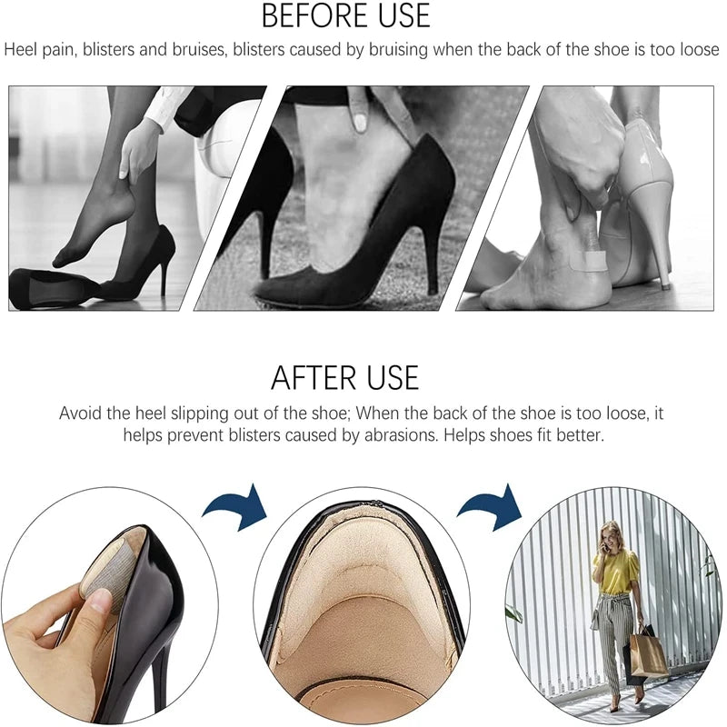4Pcs/8Pcs Women High Heel Pad Adjust Size Adhesive Heels Pads Liner Grips Protector Sticker Pain Relief Foot Care Products