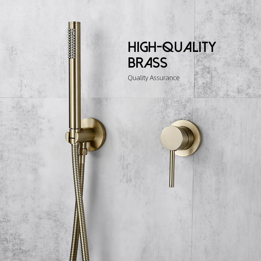 Handheld Shower Bathroom Shower Faucet  Hot & Cold Water Tap Brass Shower Holder And Stainless steel 1.5M Hose Wall Mount Mixer