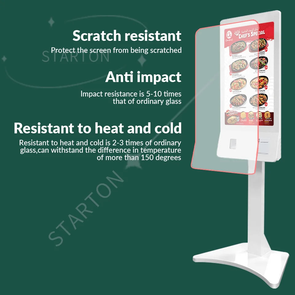 systems in restaurants and cafeterias 32-Inch interactive digital signage kiosk for self-service ordering and payment