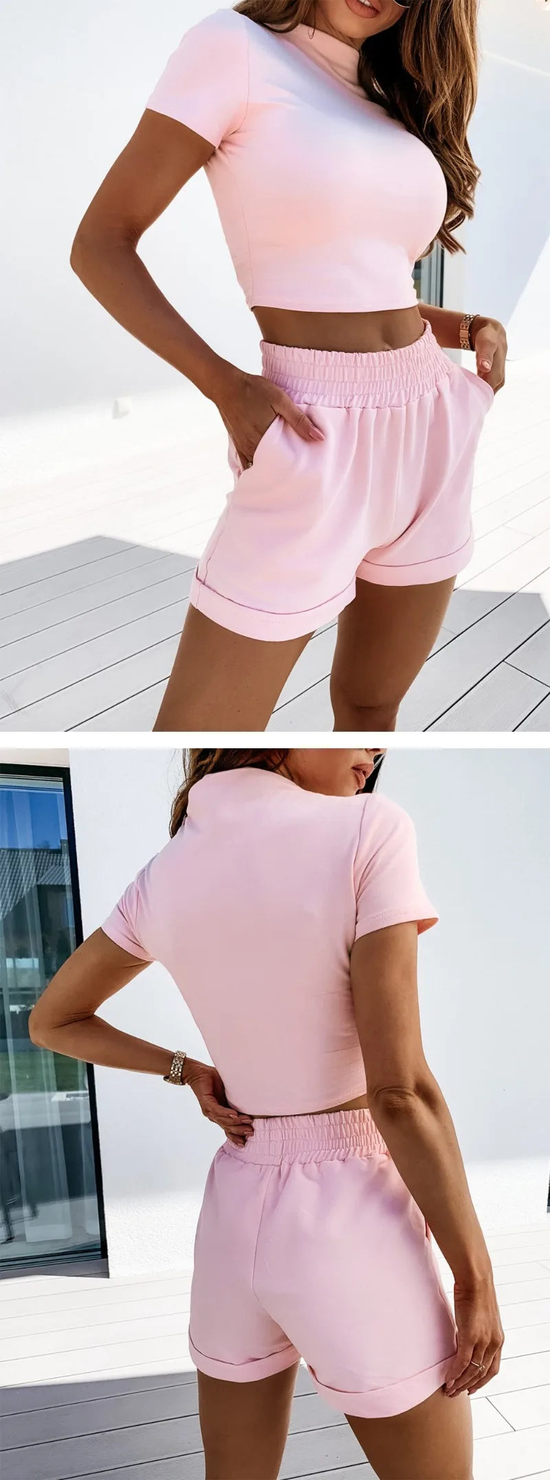 Two Piece Sets for Women 2026 Summer Short Lounge Short Sets Sweatsuit with Pocket Beach Vacation Outfits Sweatsuits Tracksuit
