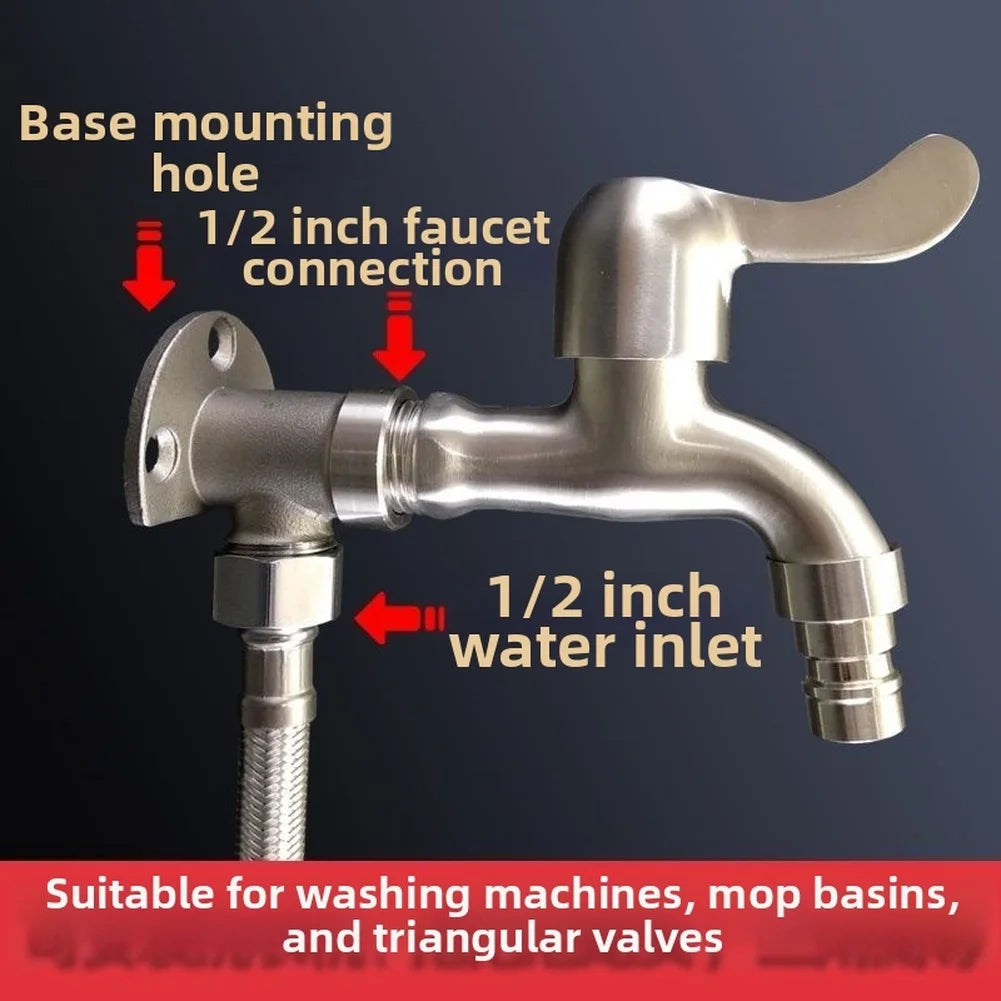 Bathroom Faucet Fixed Base Stainless Steel Wall Mount Faucet Bracket Shower Inlet Outlet Mix Water Valve Parts