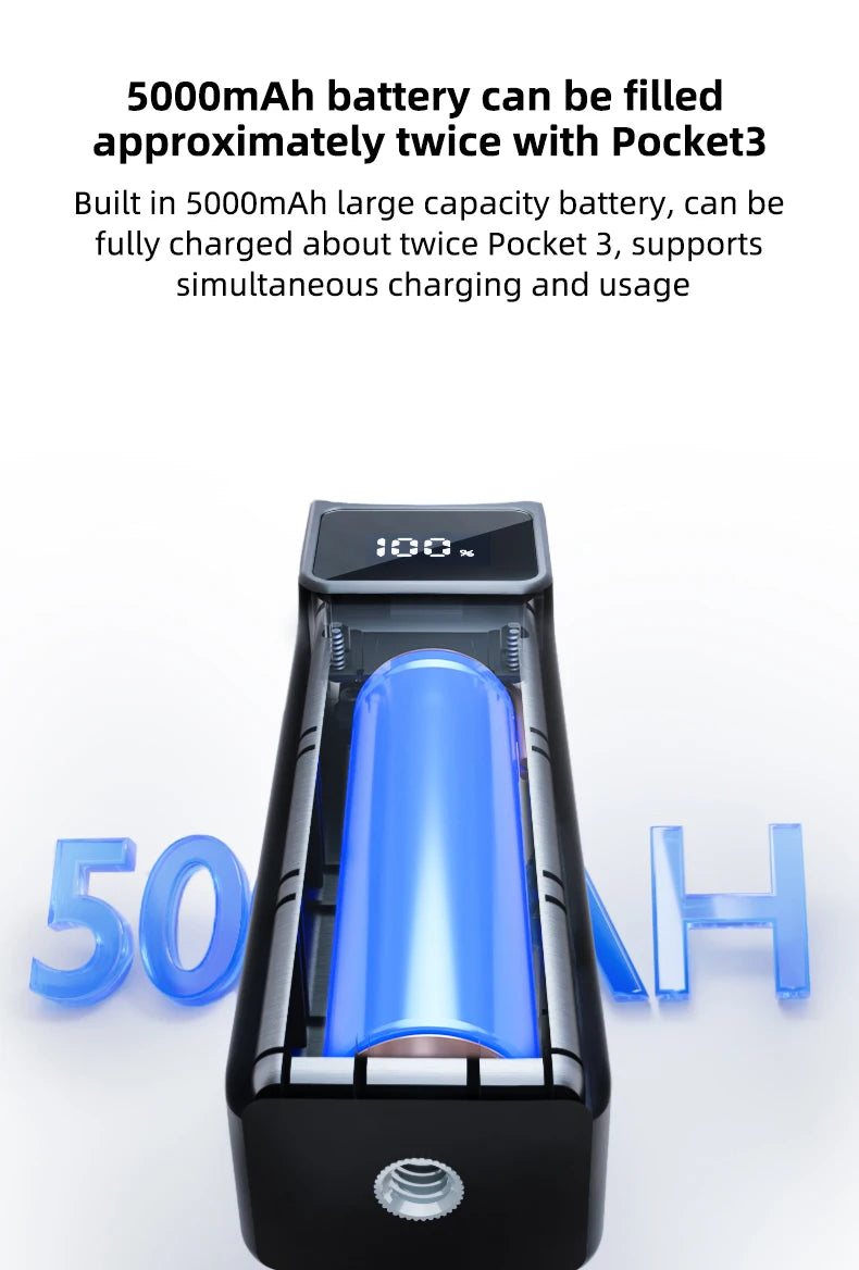 For DJI Osmo Pocket 3/Pocket 4 Battery Handle Osmo Pocket 3/4 Battery 5000mAh 18W