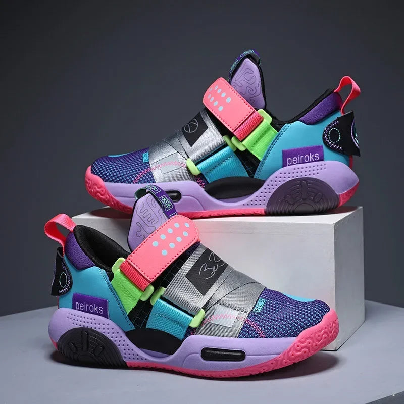 New Men's Children's Sports Shoes Breathable Professional Basketball Shoes For Middle And Large Children Summer EVA Sole