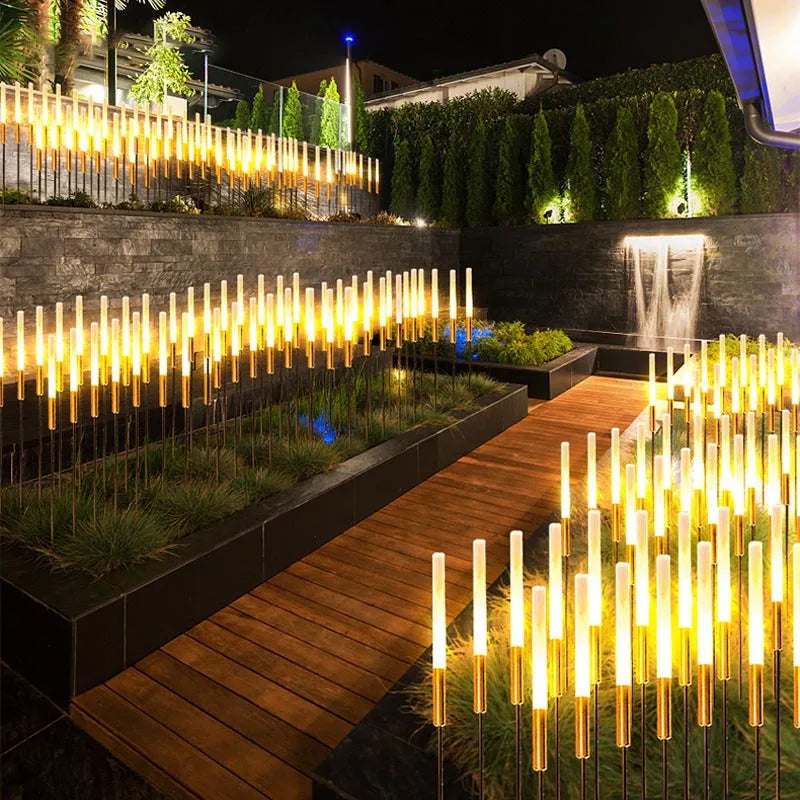 Solar reed lights, outdoor waterproof garden lights, outdoor landscape lights, decorative lights, park lawn lights