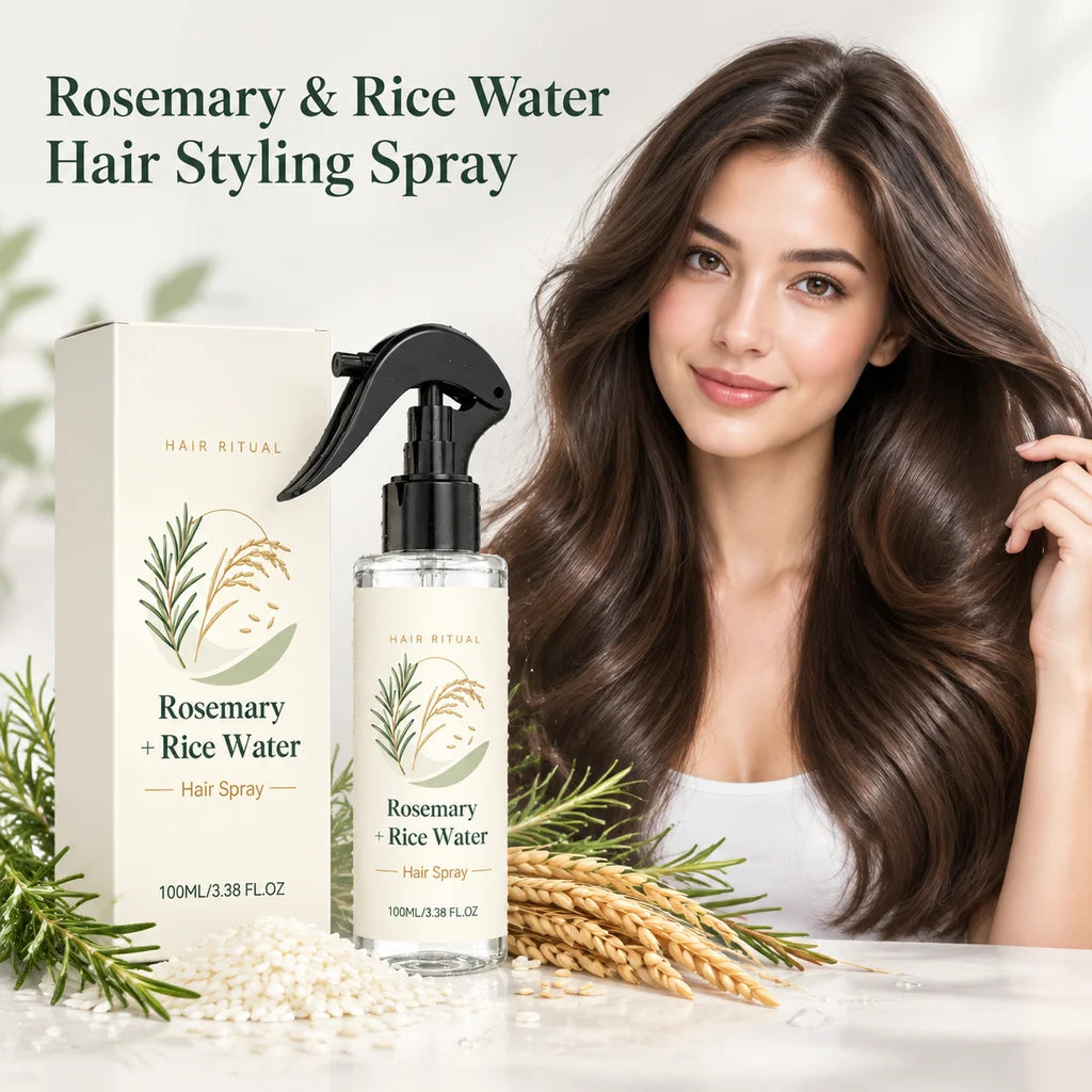 Volumizing Hair Styling Spray Long Lasting Hold Volumizing Texture Enhanced Hair Glossy Setting Spray With Rosemary &Rice Water