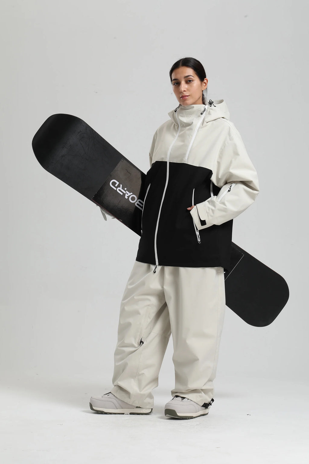 Gsou Snow 2025 Unisex Color-Block Ski Suit Loose Fit Snowboard Waterproof Windproof Breathable Professional Winter Outdoor Wear