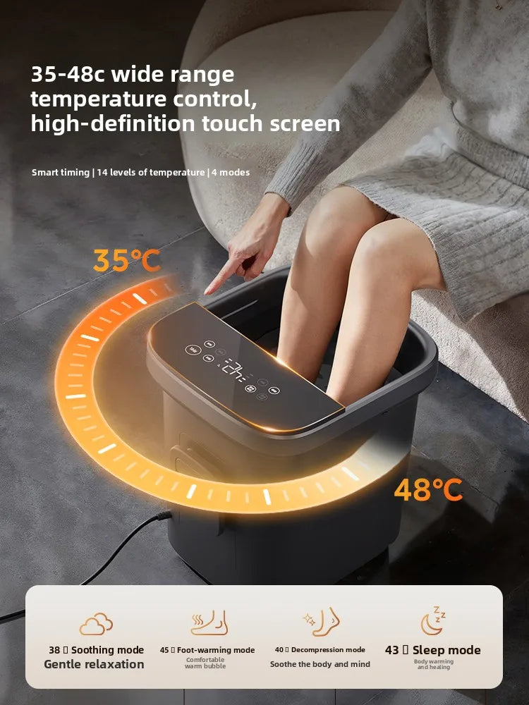 Tall, deep foot bath tub with sterilization, heating, constant temperature, home use, massage, electric foot bath basin - a gift