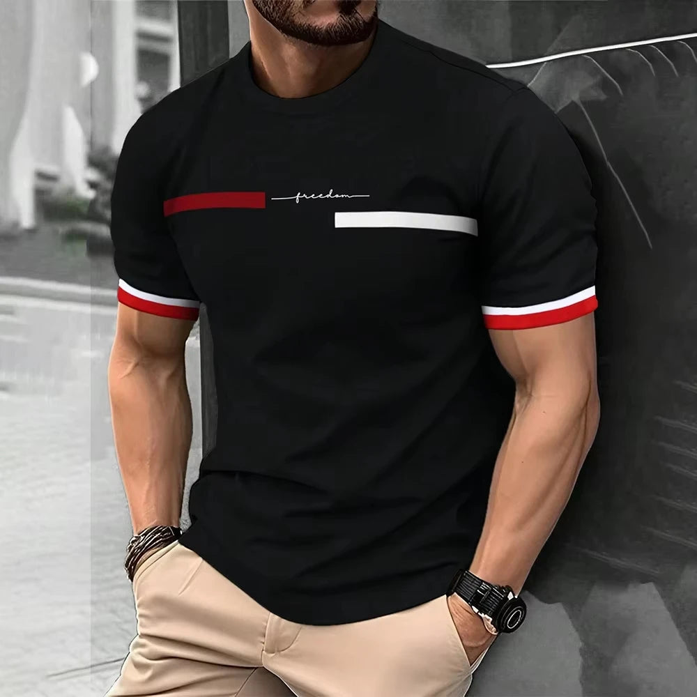 Casual Men's T-Shirts Spring Clothing Ombre Shirts Oversized Short Sleeve Tops Boys Tees Oversized Vintage T-Shirts For Mens