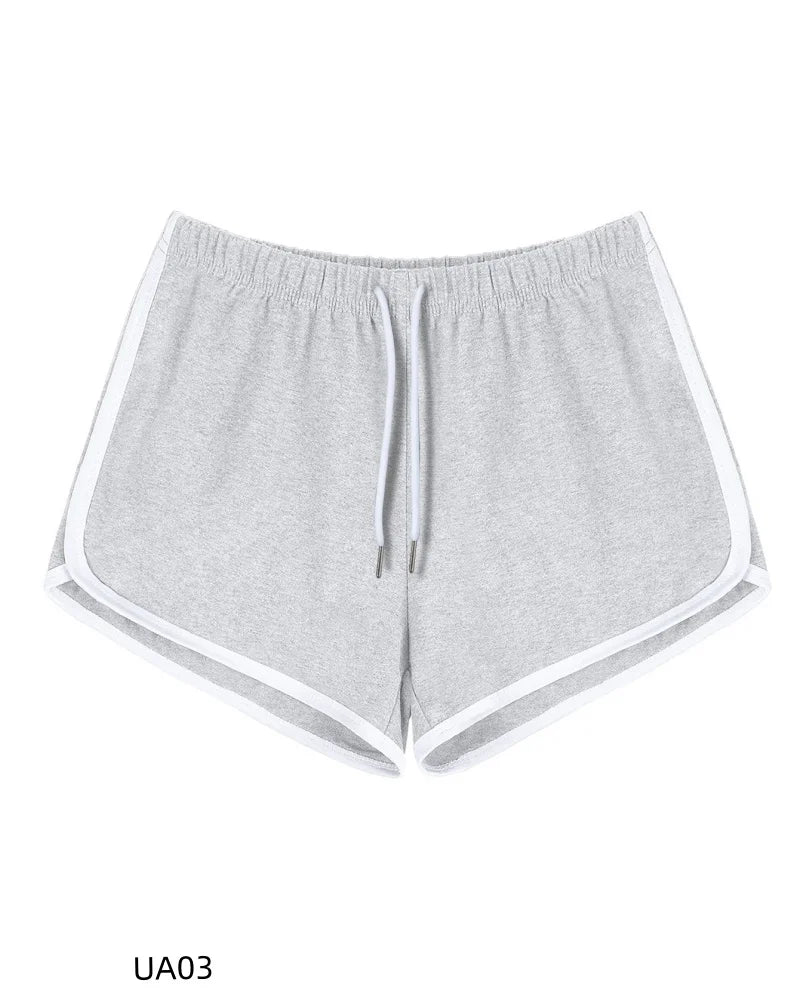 Women's Cotton Casual Shorts Elastic Waist Drawstring Running Sports Lounge Summer Dolphin Gym Workout Lounge Shorts