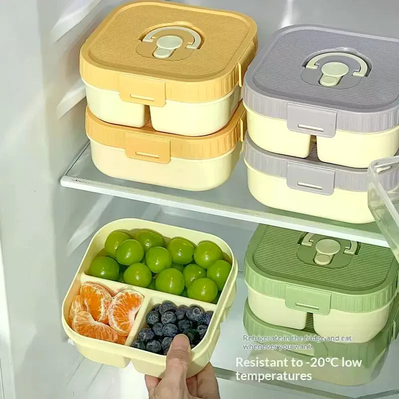Portable Plastic Lunch Box With Compartment Microwave Safe Fruit Salad Lunch Container Kid Student Leak-proof Bento Box