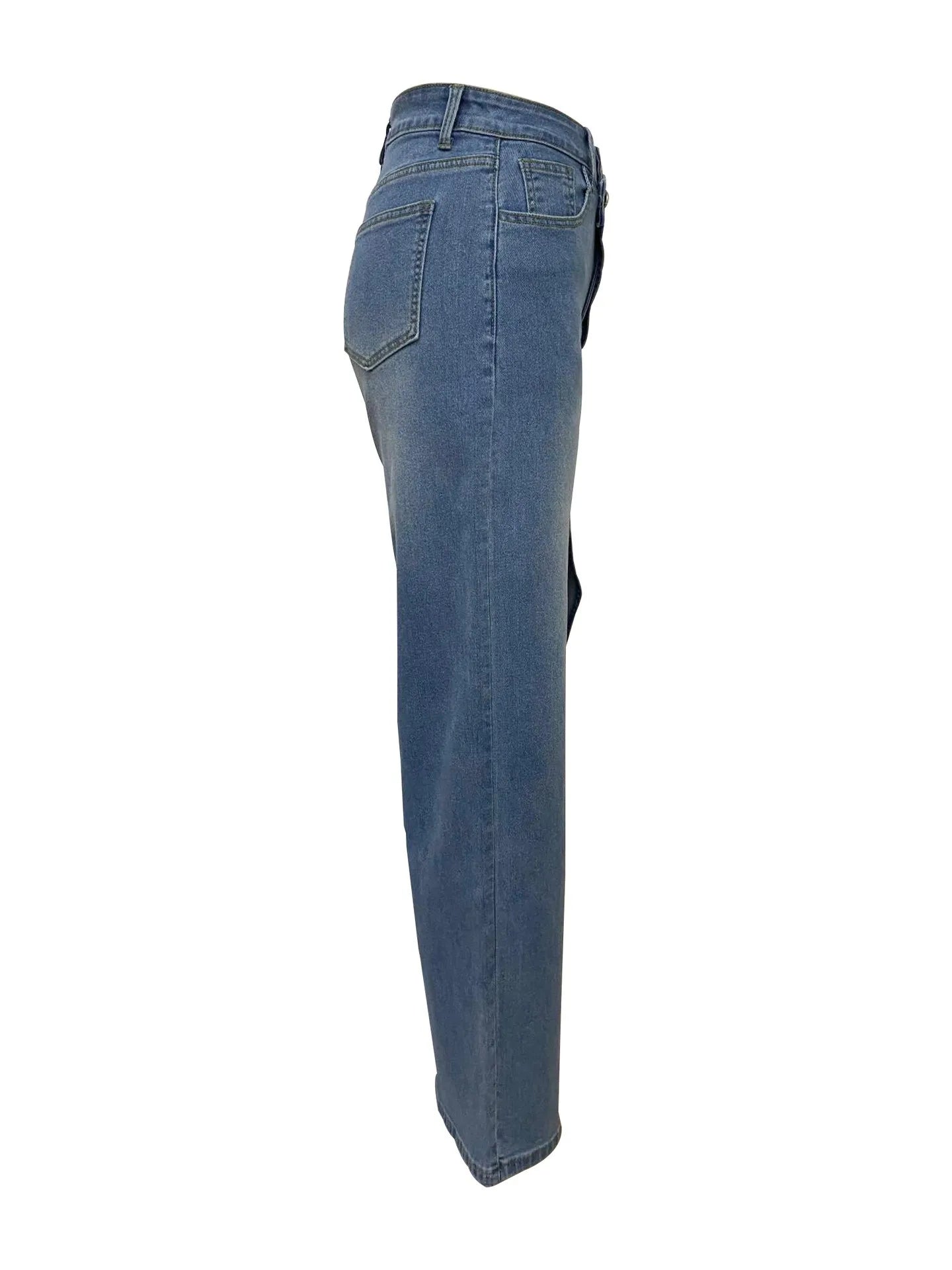 2026 New Women High Waist Wide Leg Jeans Asymmetrical Wrap Front Design Loose Straight Denim Pants Casual Office Wear Trousers