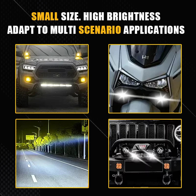 Led Headlight Bumper Fog Lamps Projector Lens Work Light Mini Driving Light Auxiliary Lights For Car Motorcycle Bar Spotlights