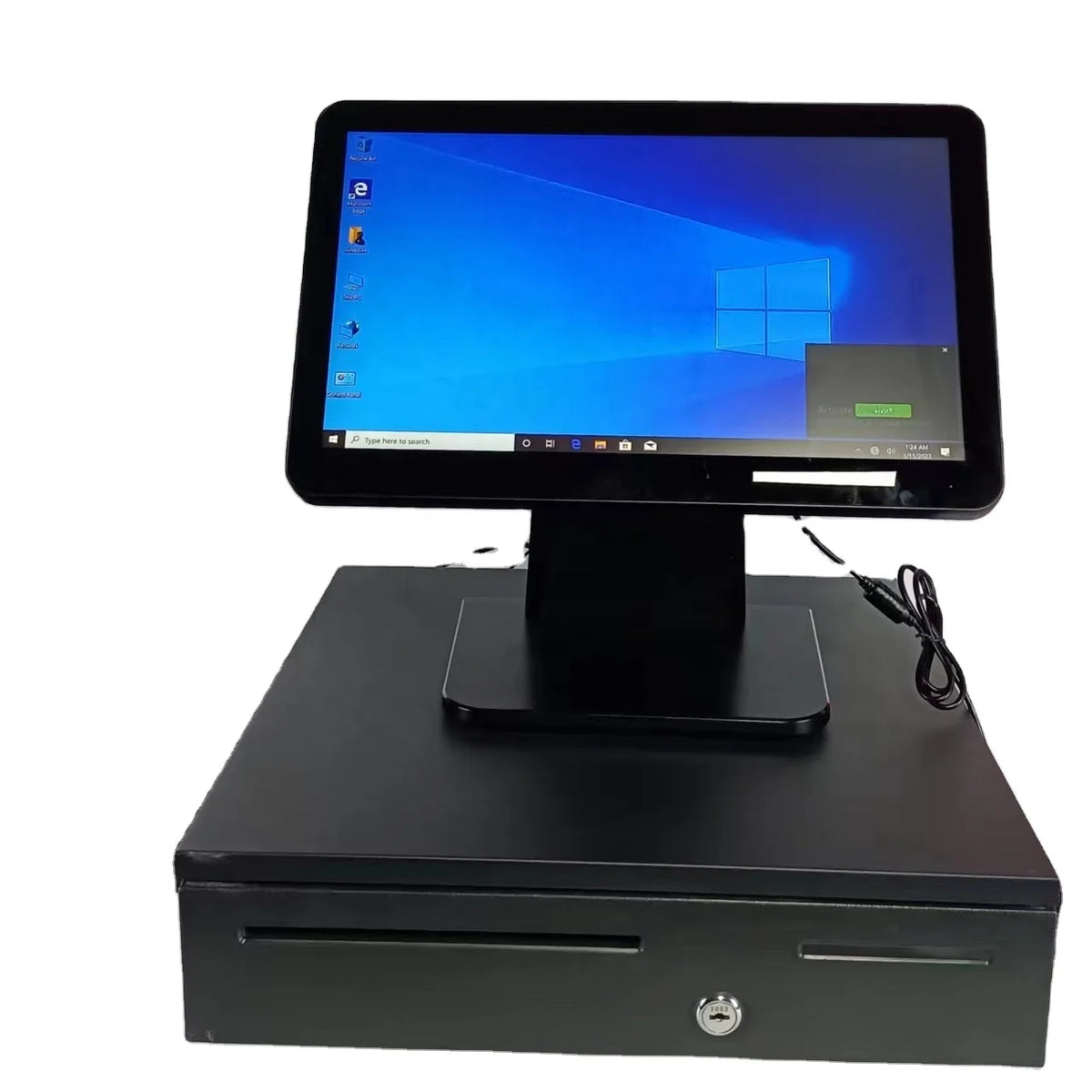 HDD-380A 15.6 Inches Capacitive Touch Screen POS System Machine in WIN with External 80mm Thermal Printer