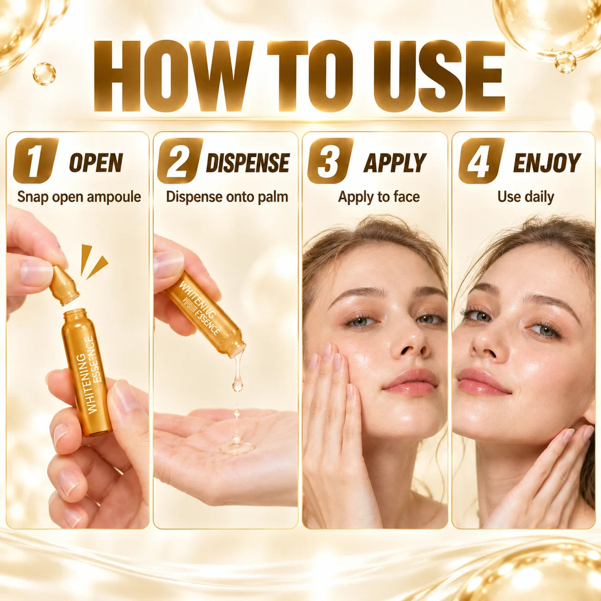 Facial Essence Set Revitalize The Skin On The Face Effectively Improve Skin Tone Making The Skin Bright And Smooth.