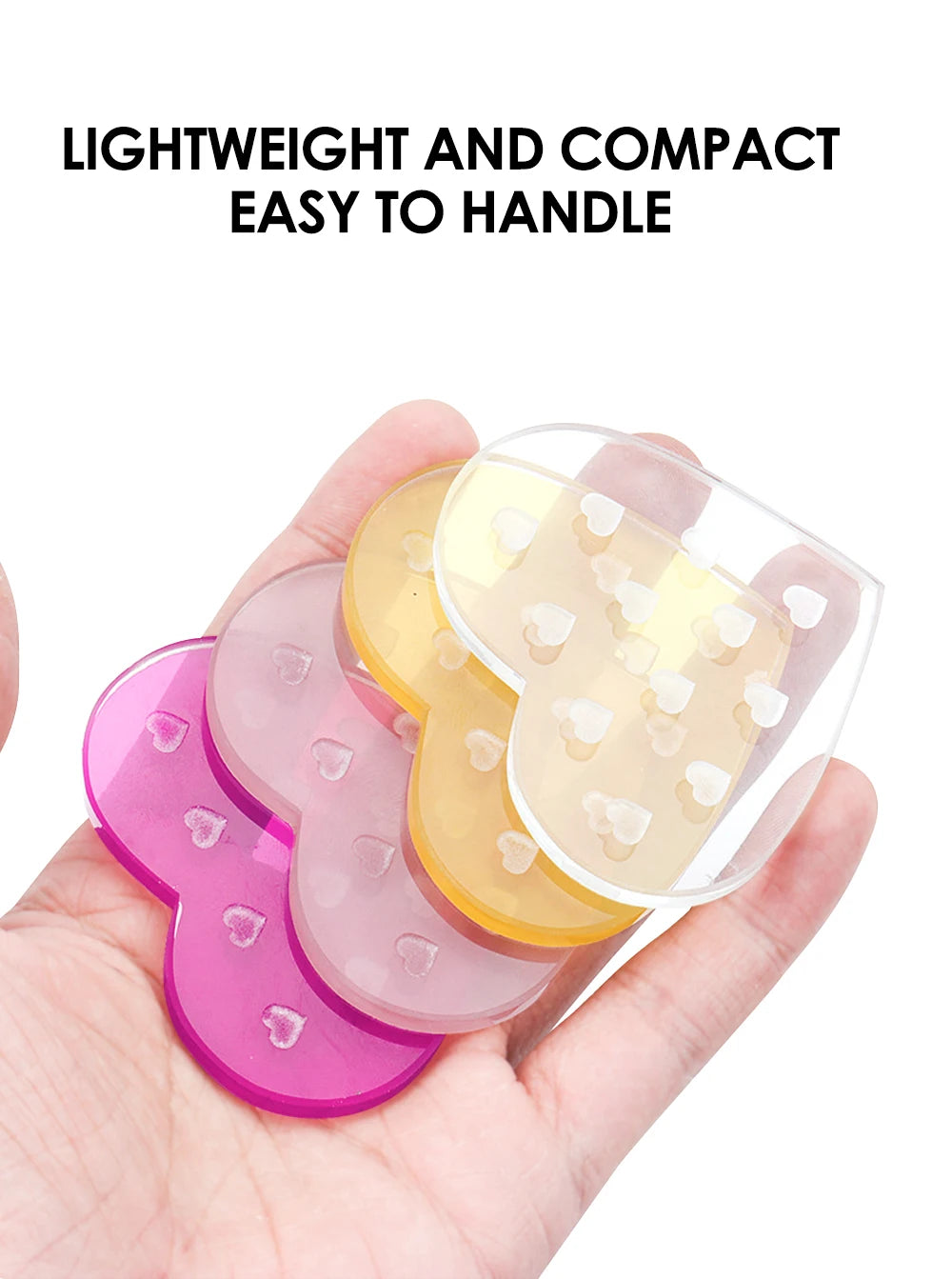 NATUHANA Heart-Shaped Crystal Resin Eyelash Glue Pad, Glass-Like Adhesive Holder Pallet for Lash Extensions, Cute Makeup Tool
