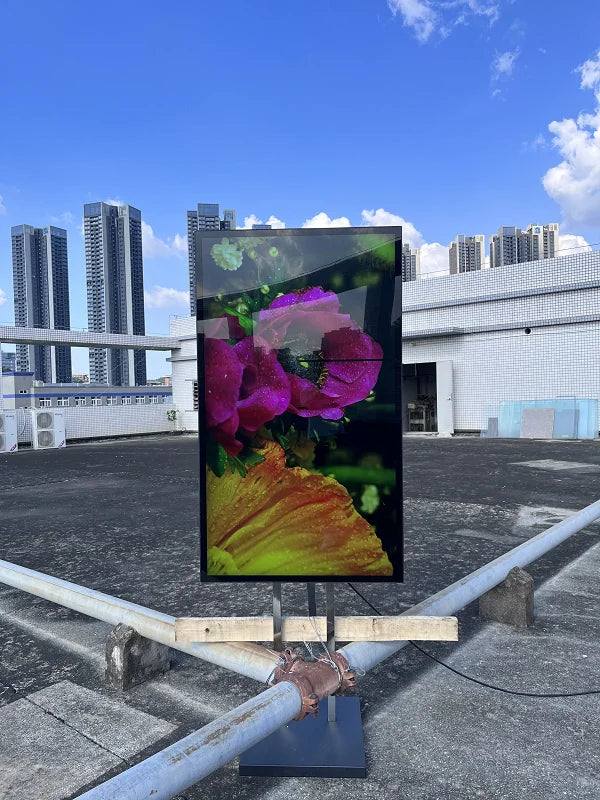 IP67 Waterproof 55 Inch AR LCD Panel Vertical Sunlight Readable 5000Nits Cut UV Advertising CMS Player Digital Signage