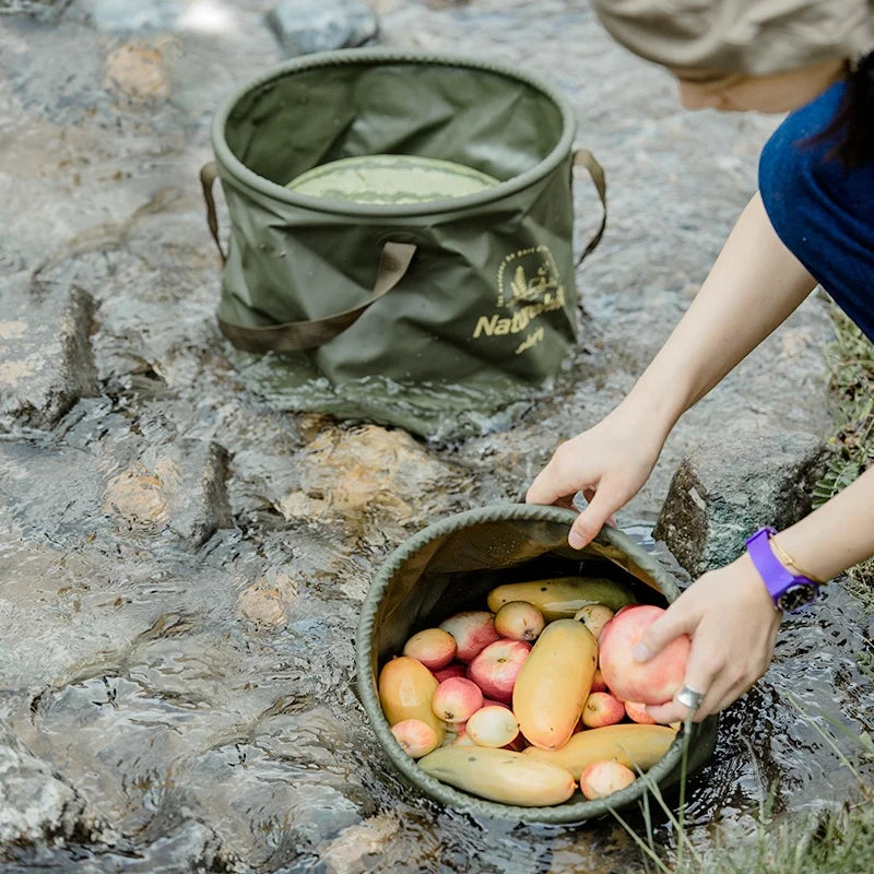 Naturehike Outdoor Camping Portable Waterproof Foldable Round Bucket Travel Wash Basin Camping Gear Multitool