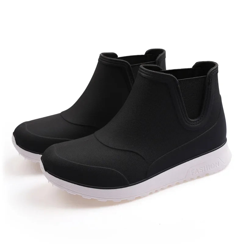 Rain Shoes for Lovers Rubber Shoe Platform Ankle Boots Autumn Winter Slip on Booties Boots for Men Waterproof Work Botas Hombres
