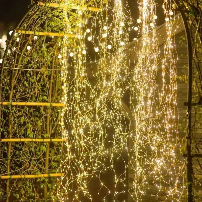 2~30M Ultra Long Solar String Fairy LED Light Outdoor Copper Waterproof Wedding Garland Decoration Garden Lights Party 8 Modes