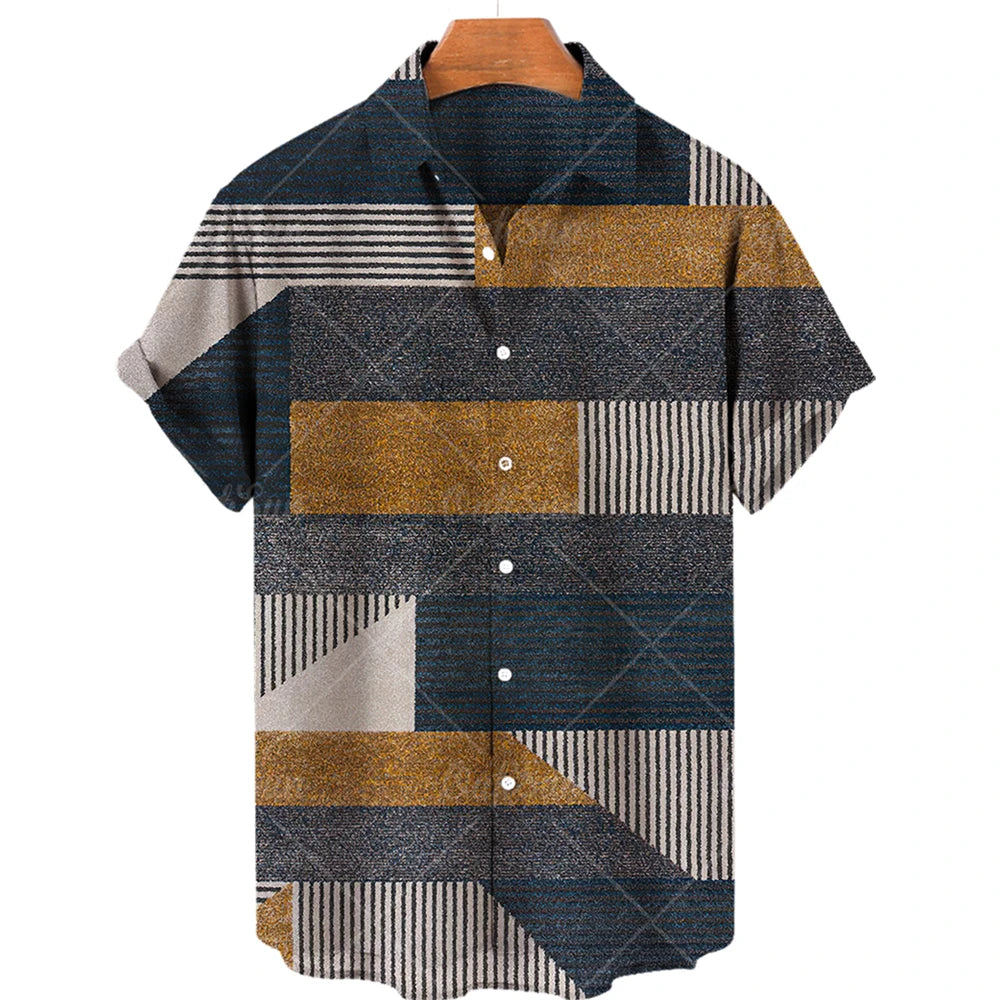 Men's Hawaiian Shirts Men's Short Sleeved Vintage Shirt Men's Fashionable Summer Beach Tops Loose And Comfortable men's Clothing