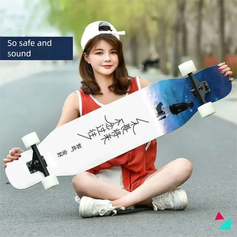 Beginner skateboard, longboard, women’s and men’s adult and student cruiser board, dance board, four‑wheel skateboard for teens