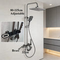 Four Ways Water Outlet Brass Bathroom Shower Set Hot Cold Bathroom Shower Faucet Full Set Grey/Chrome Rainlfall Shower System