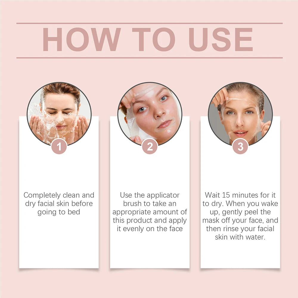 75ml Collagen Peel-off Mask, Night Wrapping Facial Mud Firming Mask Daily Face Skincare Deep Cleaning Skin-Peeling Off Covers
