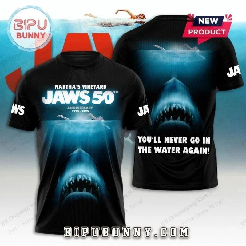Movie "Jaws" featuring shark pattern 3D Sport Quick-dry Breatha men T-shirt outdoor street casual Fashion Parent-child Clothing