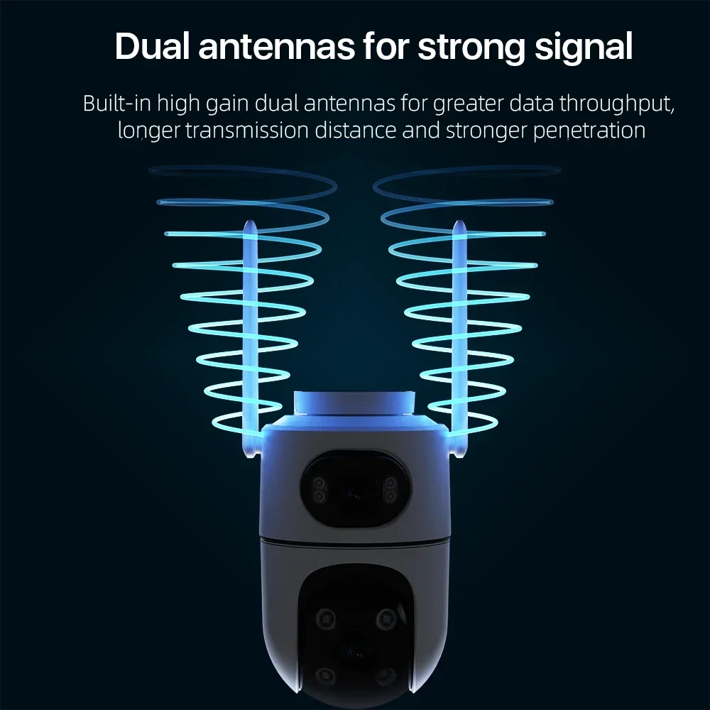 8MP Dual Lens WiFi PTZ Camera Outdoor Security Camera 4MP+4MP Wireless CCTV IP Camera Smart Home Surveillance Night Vision AI De