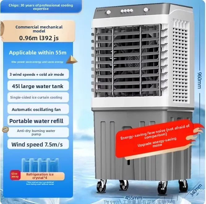 220V Chigo Cooler Fan Portable Air Conditioner Home Office Industrial Water Cooling Fan HCB1