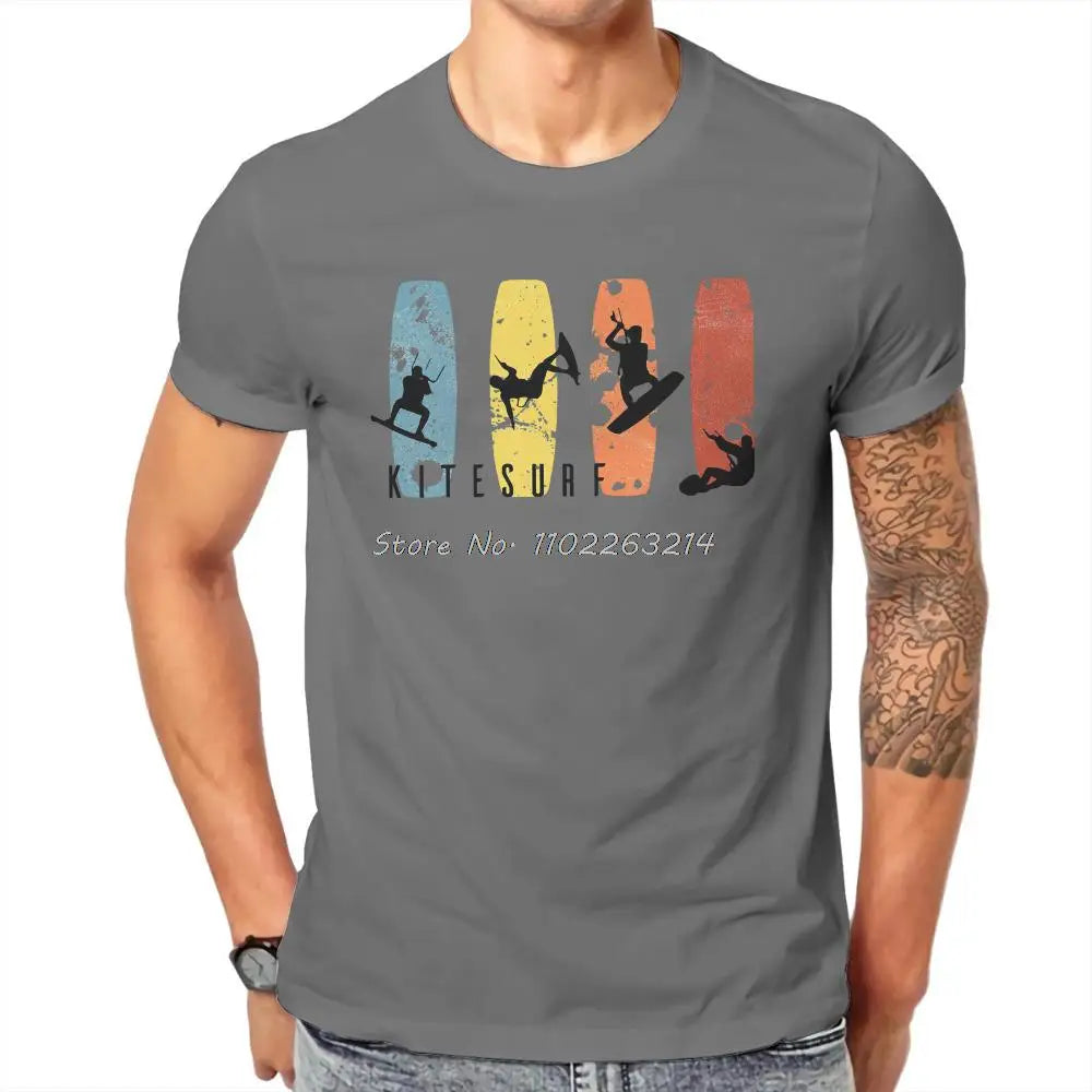 Kitesurfing Kiteboarding  Funny TShirt Simple and Leisure Personalize Men's T Shirt Unisex Cotton Tees Oversized Streetwear