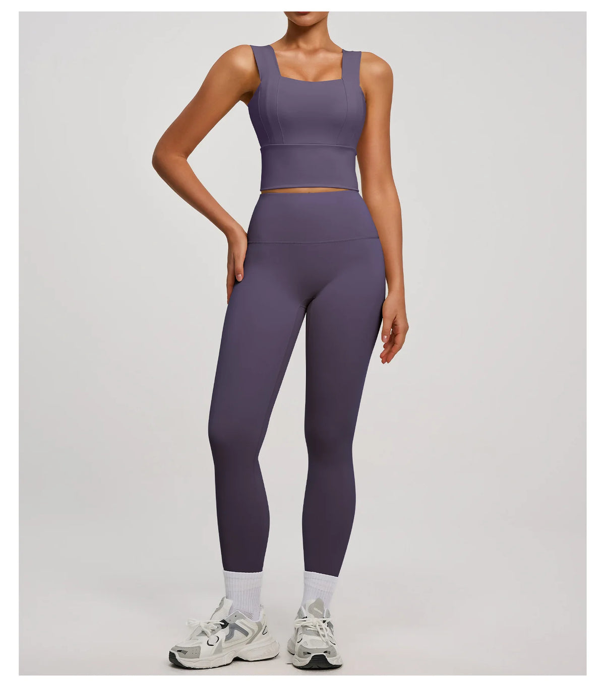 Solid Color Bra, Trousers, Yoga Suit, Tight and Thin, Nude Running Sports and Fitness Clothes