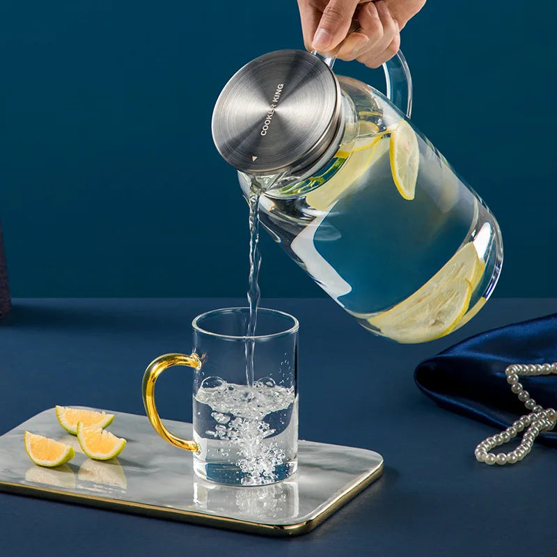COOKER KING 1.8/2.5L Glass Water Kettle High Borosilicate Glass Large Capacity Teapot High Temperature Resistance Office Use